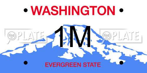 1M Washington License Plate
