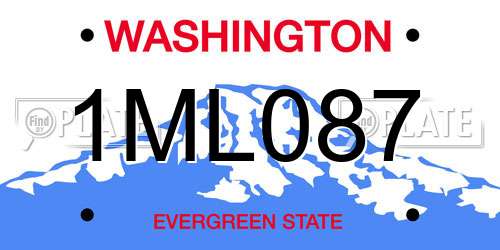 1ML087 Washington License Plate