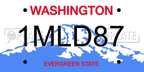 1MLD87 Washington License Plate