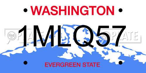 1MLQ57 Washington License Plate