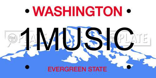 1MUSIC Washington License Plate