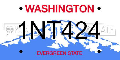 1NT424 Washington License Plate