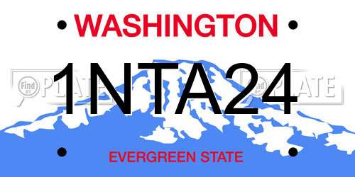 1NTA24 Washington License Plate
