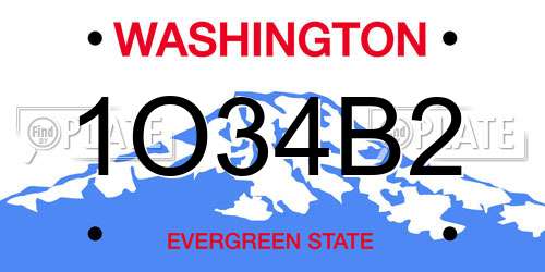1O34B2 Washington License Plate