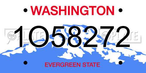 1O58272 Washington License Plate