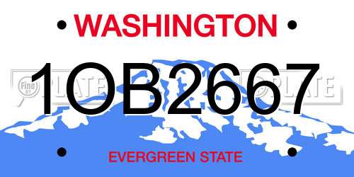 1OB2667 Washington License Plate