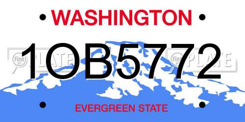 1OB5772 Washington License Plate