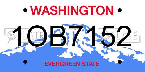 1OB7152 Washington License Plate