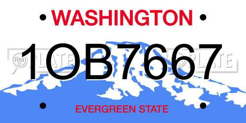 1OB7667 Washington License Plate