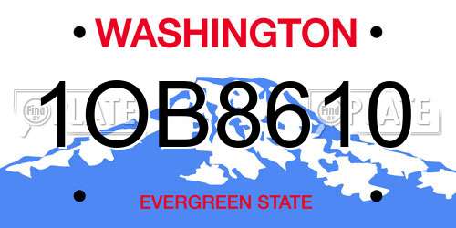 1OB8610 Washington License Plate