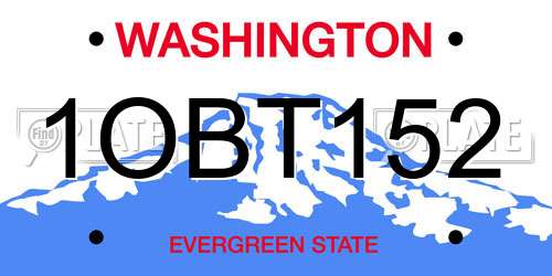 1OBT152 Washington License Plate