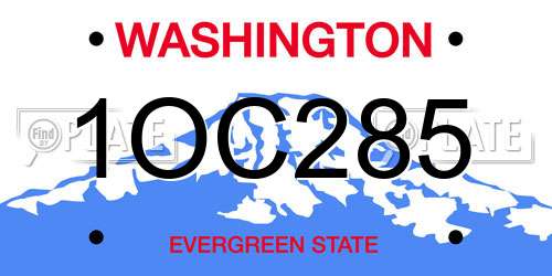 1OC285 Washington License Plate