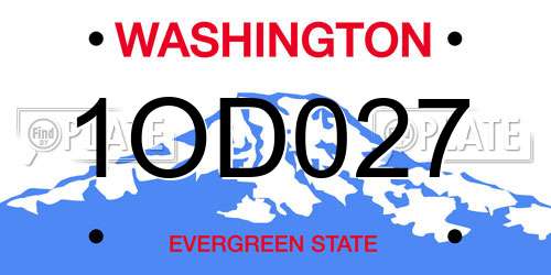 1OD027 Washington License Plate