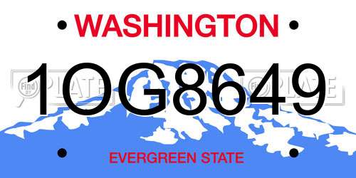1OG8649 Washington License Plate