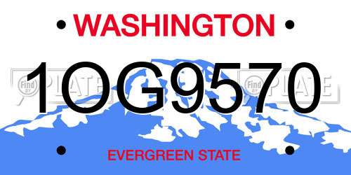 1OG9570 Washington License Plate