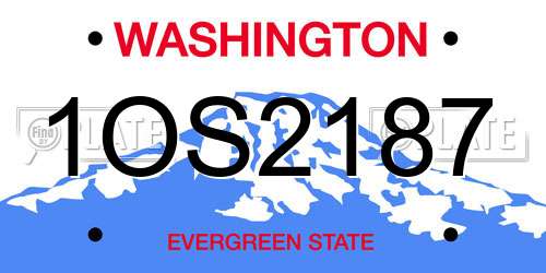 1OS2187 Washington License Plate