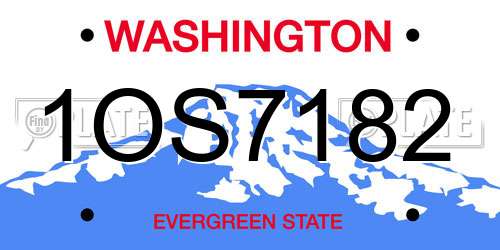 1OS7182 Washington License Plate