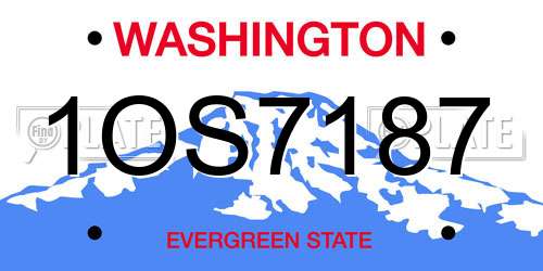 1OS7187 Washington License Plate