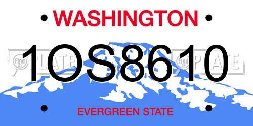 1OS8610 Washington License Plate