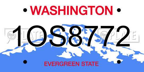 1OS8772 Washington License Plate