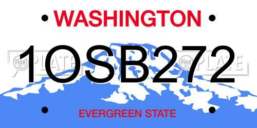1OSB272 Washington License Plate