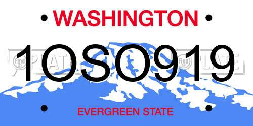 1OSO919 Washington License Plate