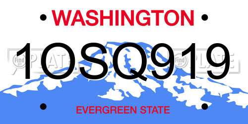 1OSQ919 Washington License Plate