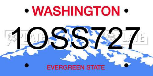 1OSS727 Washington License Plate