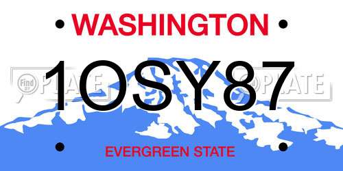 1OSY87 Washington License Plate