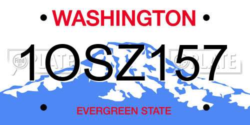 1OSZ157 Washington License Plate