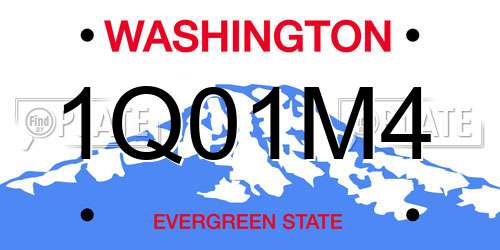 1Q01M4 Washington License Plate