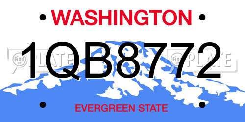 1QB8772 Washington License Plate