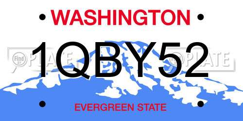 1QBY52 Washington License Plate