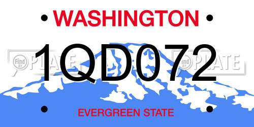 1QD072 Washington License Plate