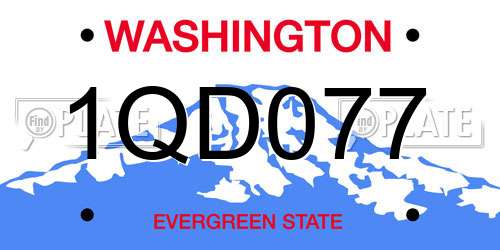 1QD077 Washington License Plate