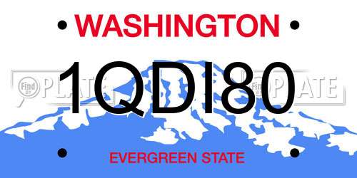 1QDI80 Washington License Plate