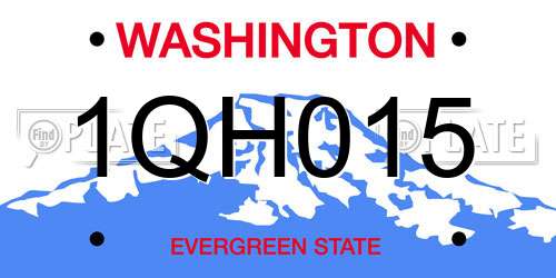 1QH015 Washington License Plate