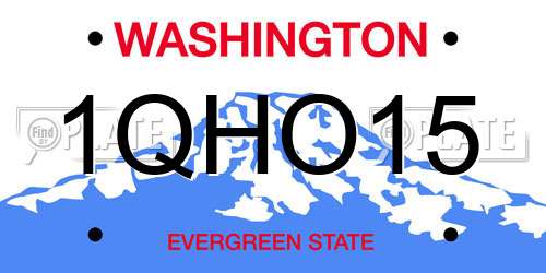 1QHO15 Washington License Plate