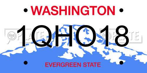 1QHO18 Washington License Plate