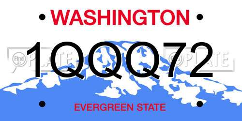 1QQQ72 Washington License Plate