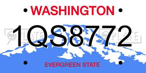 1QS8772 Washington License Plate