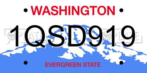1QSD919 Washington License Plate