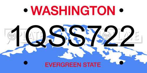 1QSS722 Washington License Plate
