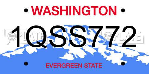 1QSS772 Washington License Plate