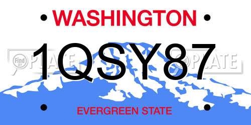 1QSY87 Washington License Plate
