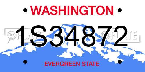 1S34872 Washington License Plate