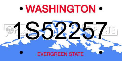 1S52257 Washington License Plate