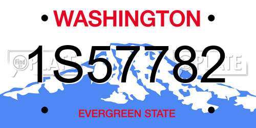 1S57782 Washington License Plate