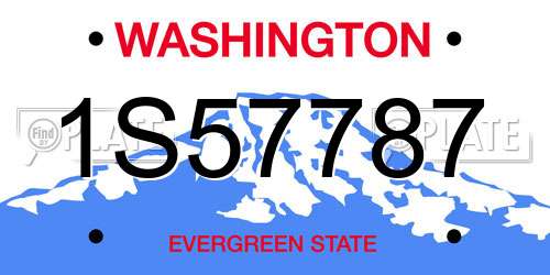 1S57787 Washington License Plate
