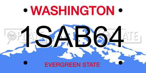 1SAB64 Washington License Plate